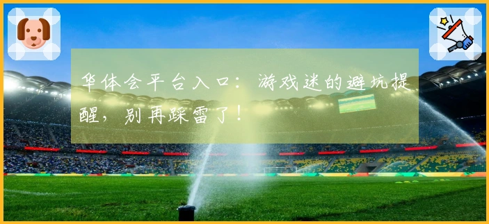华体会平台入口：游戏迷的避坑提醒，别再踩雷了！